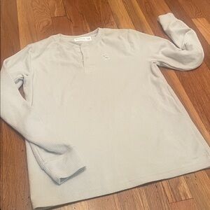 Abercrombie Kids Light Gray Waffle Knit Top